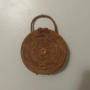 Round Woven Tan Handbag (Artisan made)
